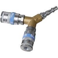 Sealey Twin Coupling Bodies Y Adaptor Split Air Supply Air Line Accessories AC55