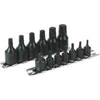 Sealey AK5584 Impact Trx-Star Socket Bit, 1/4" and 3/8" Square Drive, 13 Pieces