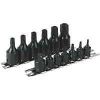 Sealey AK5585 Impact Trx-Star Security Socket Bit, 1/4" and 3/8" Square Drive, 13 Pieces