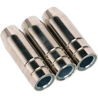 Sealey MIG955 Conical Nozzle for TB15 Torches, 19mm Length, Silver, Pack of 3