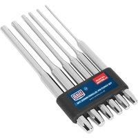 6Pc Parallel Pin Punch Set  200mm Chrome Vanadium Steel Sealey