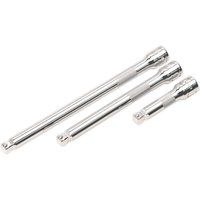 Sealey Wobble/Rigid Extension Bar Set 3 Piece 3/8" Square Drive Socket Extension