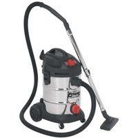 Sealey PC300SDAUTO 30ltr Wet & Dry Industrial Vacuum Cleaner 1400W with Stainless Drum & Auto Start