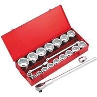 Sealey Metric Socket Set 22pc 1"Sq Drive 6pt WallDrive Standeard Length AK261