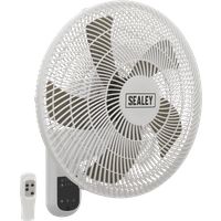 Sealey SWF16WR Wall Fan 3-Speed 16in. with Remote Control 230V
