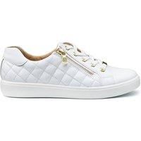 Hotter Women's Wide Fit 'Wonder' Quilted Trainers in White | Size: 7.5