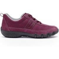 Hotter Women's Wide Fit 'Leanne II' Trainers in Maroon | Size: 5.5