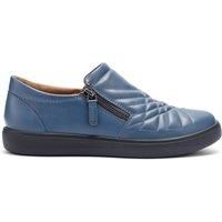 Hotter Women's Wide Fit 'Poppy' Quilted Trainers in Mid Blue | Size: 7