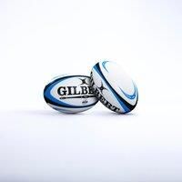 Gilbert Omega Match Rugby Ball - White/Blue - size Size 5