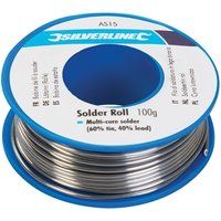 Silverline 100g Flux Covered Multi Core Solder 1mm Electrician Plumbing - AS15