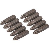 10x PH2 PHILLIPS SCREWDRIVER INSERT BITS 25mm Silverline Chrome Vanadium Steel