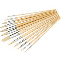 Silverline 675298 Artists Paint Brushes with Pointed Tips 12 Piece Set