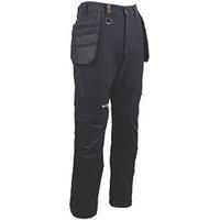 Scruffs Tech Holster Stretch Work Trousers Black 40" W 32" L (205RT)