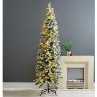 6ft Robert Dyas Duchess Slim Flocked Pre-Lit Christmas Tree