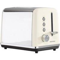 Daewoo SDA1582 Kensington 6 Browning Settings and Cancel, Reheat, Defrost, Easy Clean Removable Crumb Tray and Anti-Jam Function, Usage-220-240V, 50-60Hz, 680-810W Type G, Cream 2 Slice Toaster