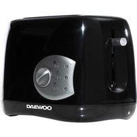 DAEWOO SDA1710GE Balmoral Plastic Toaster with Electronic Timer Dial, Cancel, Defrost & Reheat, Easy Cleam Removable Crumb Tray and Movable Steel Net, Automatic Turn Off Function, 2 Slice Black