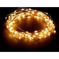 Robert Dyas Battery Operated 20 Silver Copper Metal String Lights - Warm White