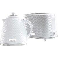 Daewoo Argyle SDA1830 1.7 Litre 3kw Jug Kettle and 2 Slice Toaster All In One Kitchen Matching Set Concealed Heating Element Easy Clean White