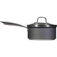 Hairy Bikers CKW2090 Forged, Eclipse Titanium Non-Stick Coating, Lidded 3.3mm Gauge Saucepan with Riveted Secure Handle, Induction Hob Suitable, Aluminium, 18cm Sauce Pan