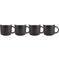 Carnaby Pimlico Ripple Black and Cream Set of 4 Mugs