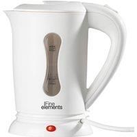 FINE ELEMENTS SDA1935 0.5L Plastic Travel Kettle with Auto Cut Off, Boil Dry Protection, Two White Cups Included, Lightweight and Portable with Concealed Heating Element