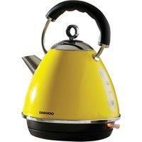 Daewoo SOHO 3000W 1.7L Rapid Boil Kettle with 360º Rotational Base and Removable Filter, LED Power Light Indicator and Auto Shut Off- Yellow 1.7l Pyramid Kettle, SDA1995