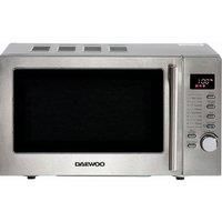 Daewoo 20L 800W Microwave with Grill and Easy Clean Stainless Steel Interior KOR6N7RS 5 Power Levels and Manual 60 Minute Timer, Defrost Function and Glass Turntable- Silver
