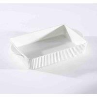 Carnaby Chelsea Porcelain 12 Inch Rosting and Serving Dish, Stylish and Luxury Dining, Microwave and Dishwasher Safe, White