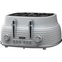 Daewoo Sienna Collection, 4 Slice Toaster, With Cancel/Defrost/Reheat functions, Adjustable Browning control and Removable Crumb Tray-Grey (SDA2484GE)