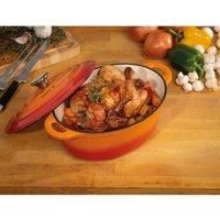 Robert Dyas Cast Iron Oval Casserole Pan - Orange