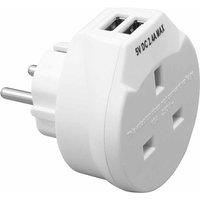 European Travel Adaptor With 2 Ports