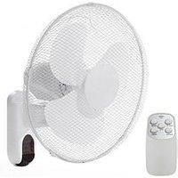 Daewoo COL1577 16” Wall Fan With Remote And Control Panel, 3 Speed Settings, 3 Mode Setting, 7.5 Hour Timer, With Oscillation And Up And Down Tilt, Wall Mounted Fan For Cool Air Flow, White