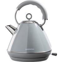 Daewoo Kensington, Pyramid Kettle Electric, Stainless Steel, Family Size, Fast Boil, Auto Shut Off, 360 Swivel Base, Cord Storage, Power Indicator, Removable Filter For Easy Cleaning, Grey