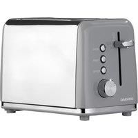 Daewoo Kensington, Toaster 2 Slice, Stainless Steel, Removable Crumb Tray, Defrost, Reheat And Browning Controls, Cancel Function, High Lift Lever, Easy To Clean, Grey