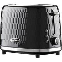 Daewoo Honeycomb Collection, 2 Slice Toaster, Easy Cleaning, Safety Features, Cord Storage, High Lift Lever, Browning Controls, Defrost, Reheat, Cancel Functions, Part Of A Collection, Black