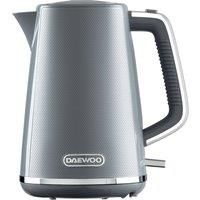 Daewoo SDA2631 Stirling Collection, 1.7 Jug Kettle Filling Up to 7 Cups with 360° Swivel Base and Fully Removable Lid, User Friendly, Easy Cleaning, Safety Features, Stainless Steel, Grey