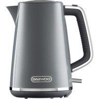 Daewoo SDA2631 Stirling Collection, 1.7 Jug Kettle Filling Up to 7 Cups with 360° Swivel Base and Fully Removable Lid, User Friendly, Easy Cleaning, Safety Features, Stainless Steel, Grey