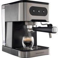 Daewoo Espresso Coffee Machine, Manual, 20Bar Pressure With Steam Wand, Barista Quality Coffee Made At Home With Ground Coffee, 1.5 Litre Water Tank, Accessories Included, Black