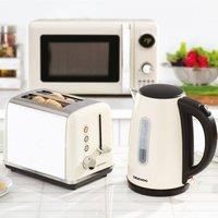 Daewoo Kensington Cream Black 1.7L 3KW Jug Kettle & 2 Slice Toaster Matching Set