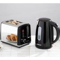 Daewoo Kensington Cream Black 1.7L 3KW Jug Kettle & 2 Slice Toaster Matching Set