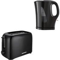 Daewoo SDA2719 Essentials Kettle & Toaster, Plastic, Black