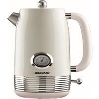 Daewoo Denver Collection, 1.5 Litre Kettle In Buttermilk, Fill Up To 6 Cups In One Boil, Rapid Boil With 360° Swivel Base, Visible Water Window, Temperature Gauge, Elegant And Stylish Design