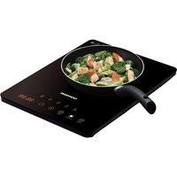 Daewoo Single Induction Hob, 2200W Portable Electric Cooktop with 6 Cooking Presets, Digital LED Touch Controls, 3-Hour Timer, Boost Function, for Steel & Cast Iron Cookware, Black