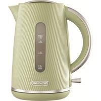 Daewoo Cascade 1.7L Electric Kettle – 3KW Fast Boil, Limescale Filter, Auto Shut-Off, Textured Sage Finish, Cordless 360° Base, Quiet Boil Technology