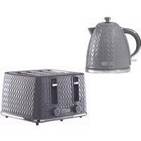 DAEWOO Argyle 3000W Retro Matching Kettle & 4-Slice Toaster Set 6 Level Browning