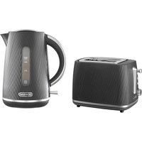DAEWOO Cascade 1.7L Kettle & 2 Slice Toaster Black, Black