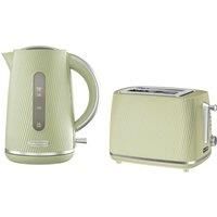 DAEWOO Cascade 1.7L Kettle & 2 Slice Toaster Sage, Green
