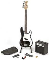 RockJam Electric Bass Guitar With Amp - Black