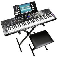 RockJam 61 Key Keyboard Piano with Stand, Stool & Headphones