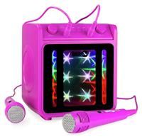 RockJam 10w Rechargeable Bluetooth Karaoke Machine with Two Microphones - Pink